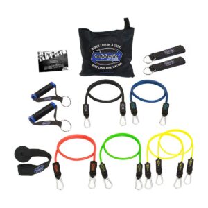 Bodylastics BLSET05 Max Tension High Quality 26 Piece Full Body Exercise Equipment Set with Anti Snap Weight Resistance Bands, Handles, and Anchors