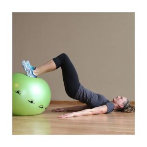 Prism Fitness 55cm Smart Self-Guided Stability Exercise Ball for Yoga, Pilates, and Office Ball Chair, Yellow