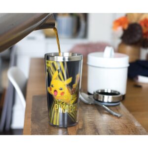 Just Funky Pokemon Lenticular Pikachu 16oz Travel Coffee Mug Tumbler w/ Non-Spill Metal Lid