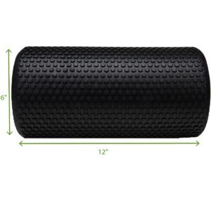 Mind Reader 12 inch Black High-Density Round Foam Roller