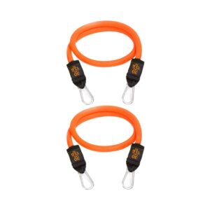 Bodylastics 30 Lb Full Body Anti Slip Resistance Clip Bands Set, Orange (2 Pack) and Single Mount 8 Prong Gym Rack for Fitness Equipment