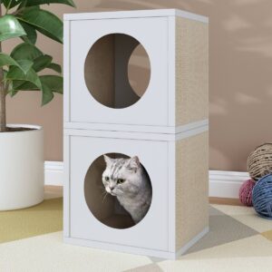 Way Basics Eco Cube Cat Scratcher - S/M - White