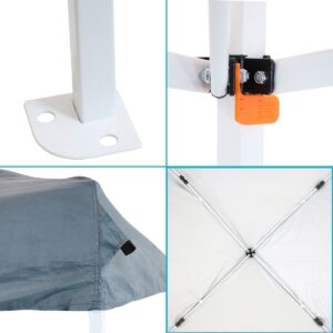 10'x10' Quick-Up Steel Frame Canopy with Carrying Bag Slate - Sunnydaze