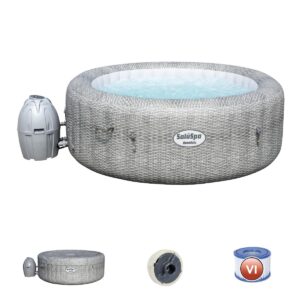 Bestway 54295 SaluSpa AirJet 6 Person Honolulu Inflatable Outdoor Portable Hot Tub Spa with Cover, Pump, and Built In Filtration System