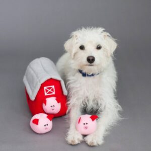 ZippyPaws Burrow Pig Barn Dog Toy