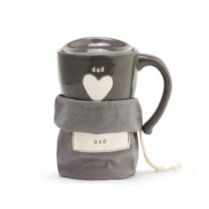 DEMDACO Dad Heart Travel Mug Gray