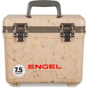 Engel 7.5-Quart 8-Can EVA Gasket Seal Ice and DryBox Cooler with Carry Handles and Shoulder Strap, Grassland