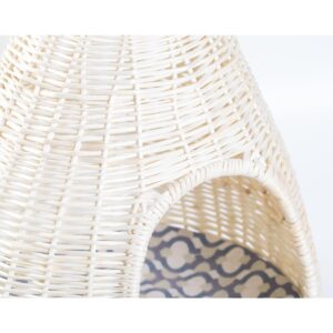 Natural Willow Pet Sleeping Bed, Cave, Basket For Dog or Cats with Cushion