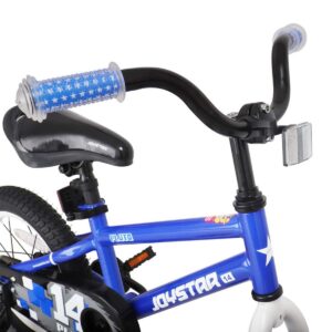 Joystar Pluto 12 Inch Kids Toddler Bike Bicycle with Training Wheels, Rubber Tires, and Coaster Brake, Ages 2 to 4, Blue