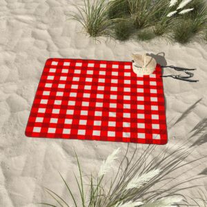 Holli Zollinger Red Gingham Picnic Blanket - Deny Designs