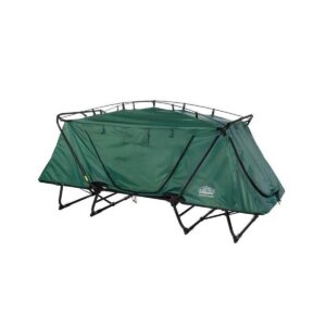 Kamp-Rite Oversize Portable Durable Cot, Versatile Design Converts into Cot, Chair, or Tent w/ Easy Setup, Waterproof Rainfly & Carry Bag, Green