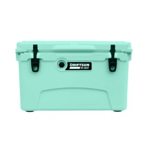 Driftsun Heavy Duty Rotomolded Thermoplastic UV Resistant Portable 45 Quart Insulated Hardside Ice Chest Beverage Cooler, Sea Foam