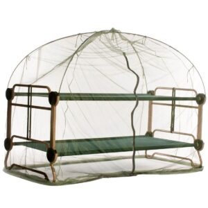 Disc-O-Bed Large Cam-O-Bunk Benchable Bunked Double Cot + Mosquito Net and Frame