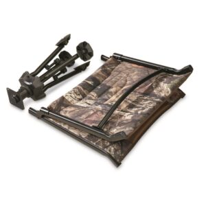 Bolderton Portable Folding Steel-Frame 360-Degree Silent Swivel Hunting/Camping Chair with Comfortable Padding, Mossy Oak Camouflage