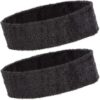 Bright Creations 24 Count Sweat Band Headbands for Men and Women, Black