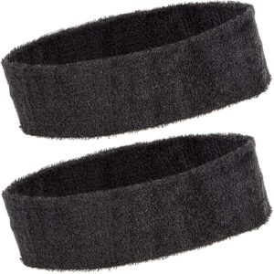 Bright Creations 24 Count Sweat Band Headbands for Men and Women, Black