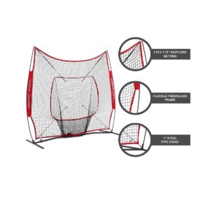 Rukket Sports Sock It 6 Piece Baseball Softball Pitching Target Hitting Net with 3 PurePower Balls, Sock Style Net, Adjustable Target, & Carrying Bag