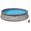 Summer Waves P10012362 Quick Set 12ft x 36in Outdoor Round Ring Inflatable Above Ground Swimming Pool with Filter Pump & Filter Cartridge, Light Gray