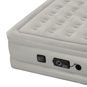 Insta-Bed Raised 19 Inch Queen Air Mattress w/ Built In Pump & Camping Bedding