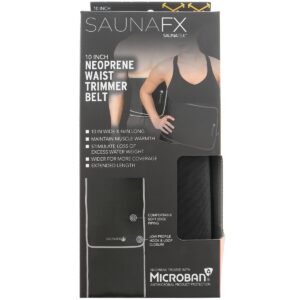 SaunaFX 10" Slimmer Belt - double bonded with Microban - Black