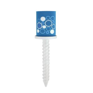 Pool Central 8.25" Blue and White Magnetic Insulated Beverage Coozie with Ground Stake