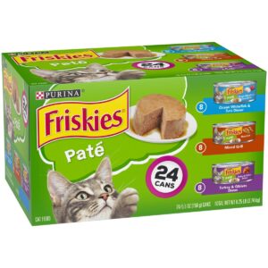 Purina Friskies Paté Wet Cat Food Whitefish, Mixed Grill & Turkey - 5.5oz/24ct Variety Pack
