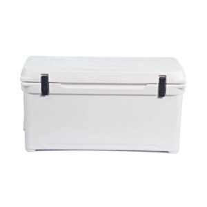Engel High Performance 74-Quart Portable Durable Rotomolded Airtight 75 Can Hard Cooler and Ice Box for Camping, Sports Events, and Fishing, White