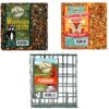 Home & Garden 4.5" 2 Small Cakes & Cage Set / 3 Bird Flaming Hot Woodpecker Mr Bird - Bird And Wildlife Food