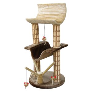 Cat-Life Multi-Level Lounger with Play Tree & Bamboo Posts from Penn-Plax