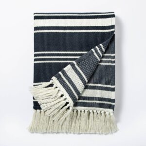 Woven Throw Blanket Navy - Threshold™ designed with Studio McGee