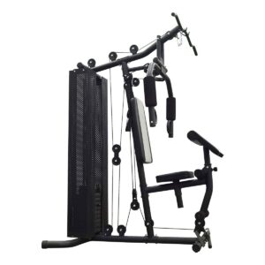 BalanceFrom Home Gym Bench Workout Station with 380 Pound Resistance, and 1 Inch Thick Floor Puzzle Exercise Mat, 24 Sq Ft, Black