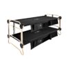 Disc-O-Bed Large Cam-O-Bunk Benchable Bunked Camping Cot with Organizers, Black