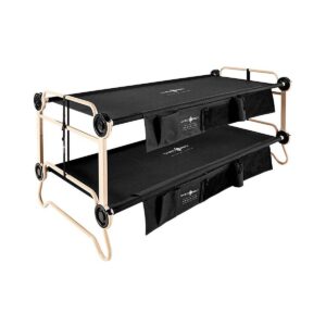 Disc-O-Bed Large Cam-O-Bunk Benchable Bunked Camping Cot with Organizers, Black