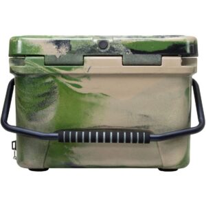 Elkton Outdoors ELK-ICE-20CAMO Heavy Duty Rotomolded Portable 20 Quart Commercial Grade Insulated Hardside Ice Chest Beverage Cooler, Camo