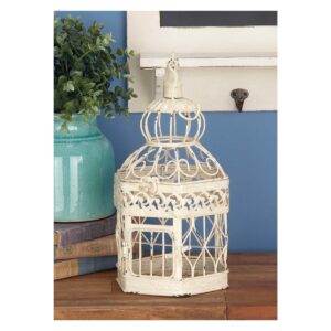 21"H Iron Bird House - White - Olivia & May