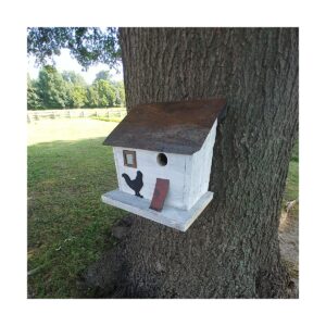 Home Bazaar HBA-1012 Handcrafted Freestanding Cumberland Chicken Coop Hen House Birdhouse for Wrens, Finches, Chickadees, and More