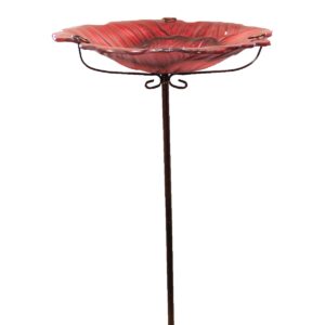 Home & Garden 20.5" Poppy Feeder/Birdbath Stake Yard Decor Flower Regal Art & Gift - Bird Feeders