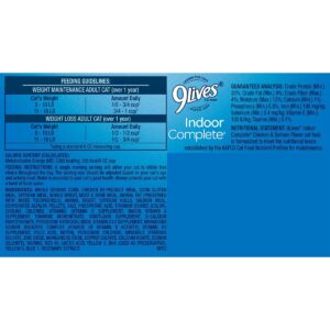 9 Lives Indoor Complete with Chicken & Salmon Complete and Balanced Dry Cat Food - 13.2lbs