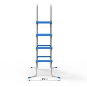 JLeisure 48 Inch 3 Step with Platform A Frame Deck Heavy Duty Metal Steel Frame Outdoor Backyard Above Ground Swimming Pool Ladder (2 Pack)