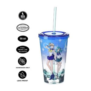 Just Funky Sailor Moon Uranus & Neptune Acrylic Diamond Bottom 16oz Carnival Cup