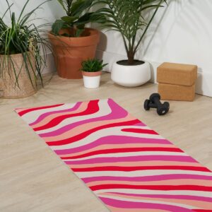Sunshinecanteen Pink Zebra Stripes (6mm) 24" x 70" Yoga Mat - Society6