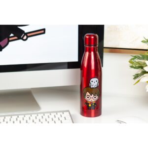 Seven20 Harry Potter & Hedwig Chibi Characters Aluminum Water Bottle | Holds 17 Ounces
