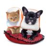 Cat Dog Surgery Recovery Collar, Bread Toast Wound Healing Protective Elizabethan Soft Pet Neck Cone Adjustable (Small, Neck Size