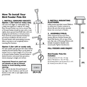 Woodlink 25276 HDPOLE Metal 3 Piece 72 Inch Bird Feeder Birdhouse Mounting Pole Kit with Mounting Bracket