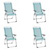 Lafuma Alu Cham Folding, Adjustable 5-Position Reclining Outdoor Mesh Sling Chair for Camping, Beach, Backyard, and Patio, Lac Blue (Set of 4)