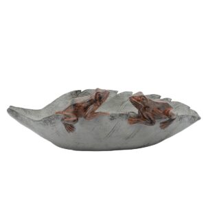 13" Resin Bird Feeder with Frogs Gray - Sagebrook Home