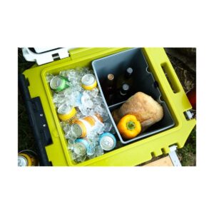 RovR RollR Portable Rolling Outdoor Insulated Cooler with Wheels for Camping, Beach, Picnics, 45 Quart, White