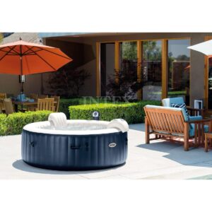 Intex Blowup Hot Tub + Headrest + Cup Holder/Tray + Seat + 2 Filter Cartridges