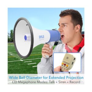 PylePro PMP59IR 50 Watt 3600 Yard Sound Range Portable Bullhorn Megaphone Speaker with Built In MP3 Input Jack , Siren Alarm, and Rechargeable Battery