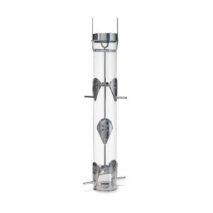 Droll Yankees Classic Finch Feeder with Ring Pull Advantage - Silver